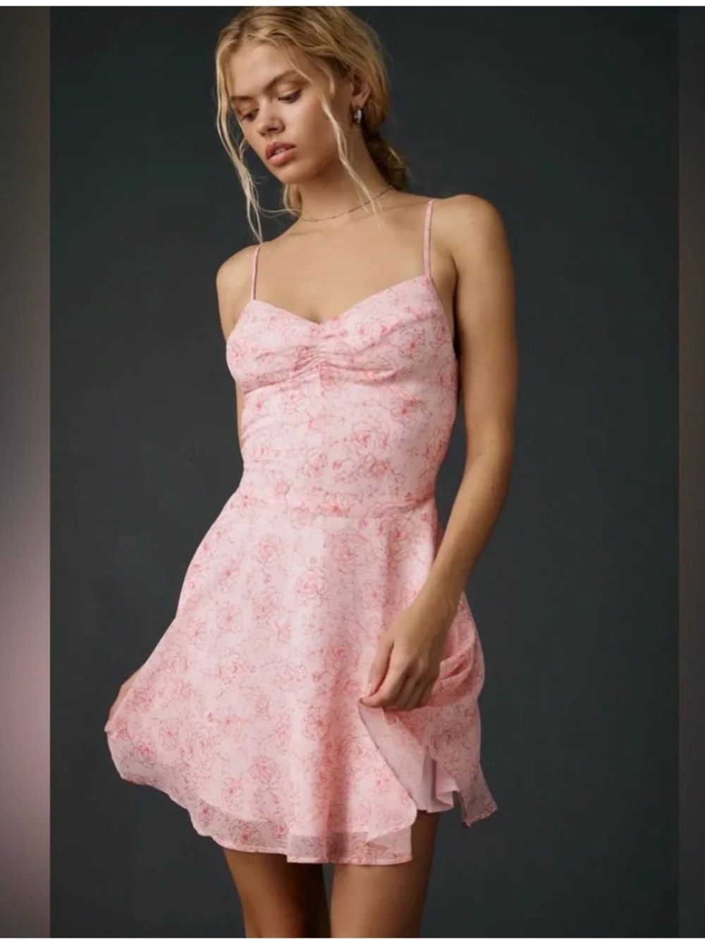 NWT UO Over The Horizon Chiffon Fit-And-Flare Mini Dress